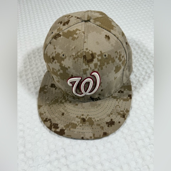 Washington Nationals Youth Fitted Hat Camo 59FIFTY New Era Size 6 7/8 MLB Cap - Picture 2 of 6